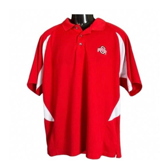 ProEdge by Knights Apparel Men's Red Ohio State University Buckeyes Polo SZ L - Picture 1 of 8